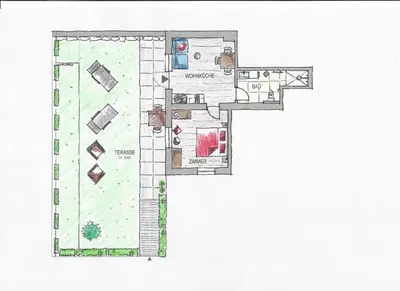 a drawing of a floor plan of a house at Apartment Zielspitz in Parcines