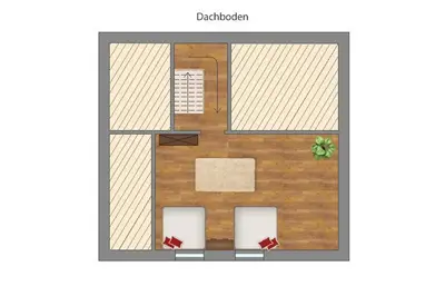 a floor plan of a house with two chairs at Berg-Weiler-Obereggerhof in Schenna