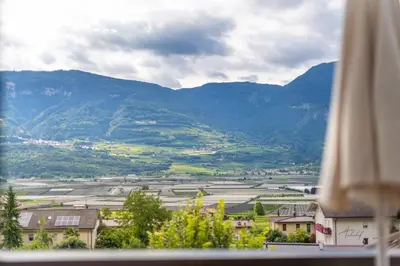 a view of a valley with mountains in the background at Haus Piger in Termeno