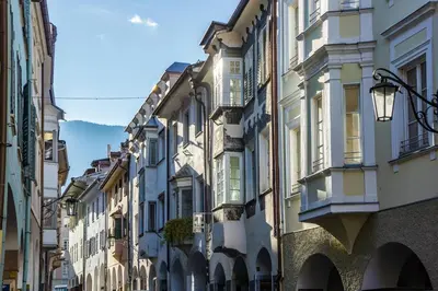 a street in a city with tall buildings at Apartment Merano in Merano