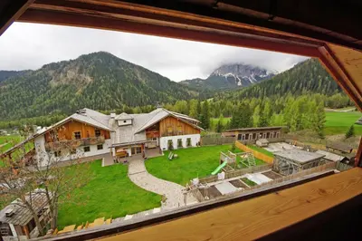 a view from a window of a house at Agriturismo Lüch de Vanc in San Martino in Badia