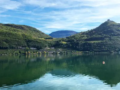 a view of a lake with mountains in the background at Apartment Boymont by Interhome in Postal