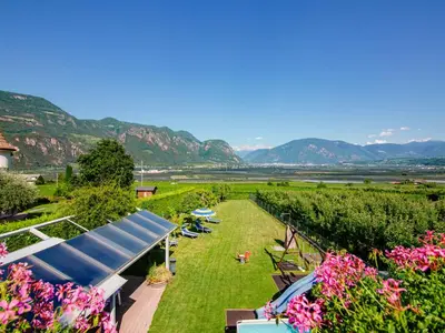 an overhead view of a garden with flowers at Apartment Neuhaus by Interhome in Andrian