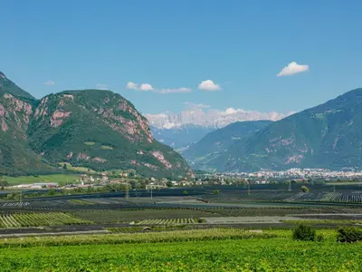 a view of a valley with mountains in the background at Apartment Hocheppan by Interhome in Andrian