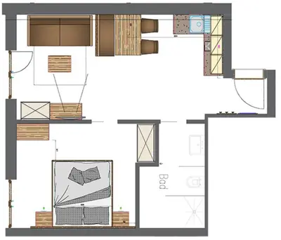 a floor plan of a house at Residence Vellauerhof in Lagundo