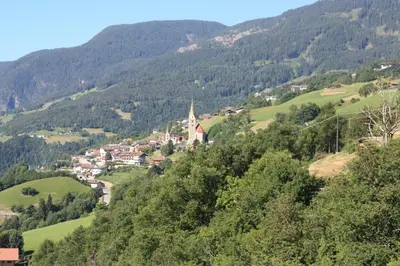 a small town in the middle of a mountain at Tschott Hof in Villandro
