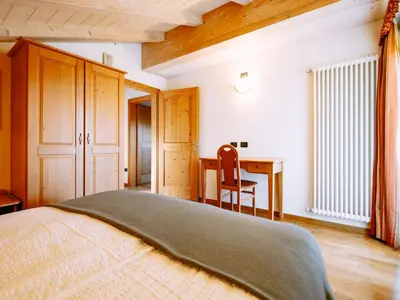 a bedroom with a bed and a window at Apartment Belfiore-1 by Interhome in Ronzone