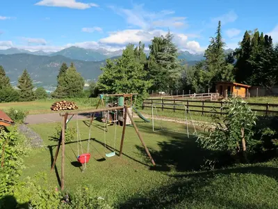a balcony with a view of the mountains at Apartment Belfiore-1 by Interhome in Ronzone