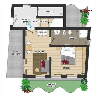 a floor plan of a house at B&B Lupo in Cavareno