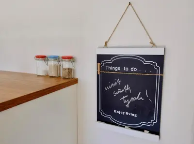 a chalkboard with things to do sign on a shelf at Agriturismo Reinhof in San Felice