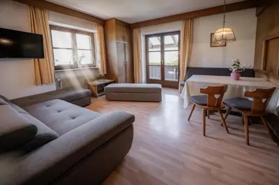 a kitchen with a sink and a microwave at Residence Tolderhof - Olang in Valdaora