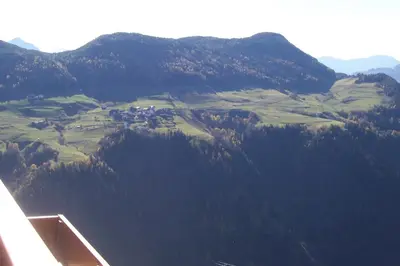 an aerial view of a mountain with trees and fields at B&B L'Arca di Noè in Laion