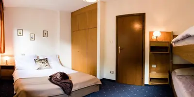 a bedroom with a bed with a blanket on it at Apartment Matilde in Vols am Schlern