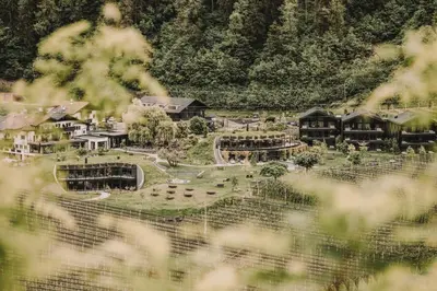 a model of a village with buildings and trees at Farmhouse Torgglerhof in Saltusio