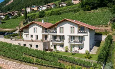 a house on a hill with vineyards at Grabmayrhof in Termeno