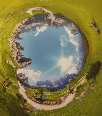a painting of a roundabout on a golf course at App. Villa Fraina in San Cassiano