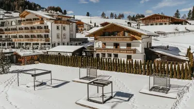 a group of tennis rackets in the snow at Villa Scherlin in Ortisei