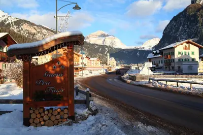 a sign for a grand pala store with christmas decorations at Garnì Prà Fiorì in Campitello di Fassa