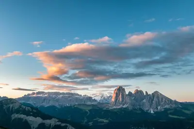 a view of a mountain range under a cloudy sky at Proderhof in Laion