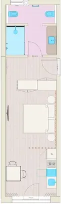 a floor plan of a bathroom with pink at Ciasa Milandura NEW SUMMER 2025 in San Cassiano