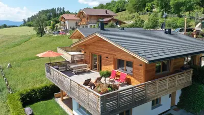 an overhead view of a house with a roof at Chalet Frieda in Mühlbach