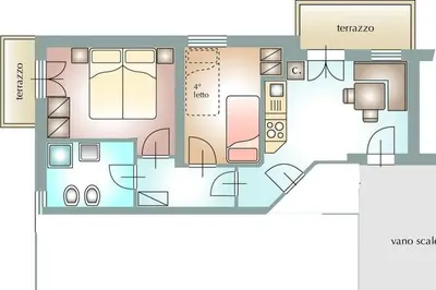 a floor plan of a house at Continental 101- 4 beds in San Vito di Cadore