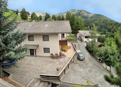 an aerial view of a house with a patio at Apartment Kristyn in Ortisei