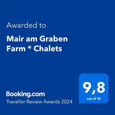 a screenshot of a cell phone with the text wanted to main an garden farm charities at Mair am Graben Farm * Chalets in Terento
