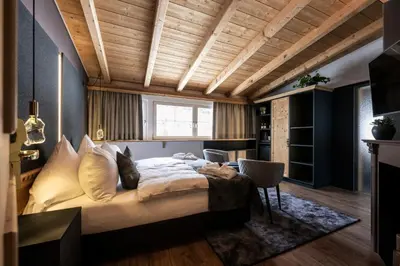 a bathroom with a shower and a toilet and a sink at Alpstay - Hotel Acadia - Adults Mountain Home in Selva di Val Gardena