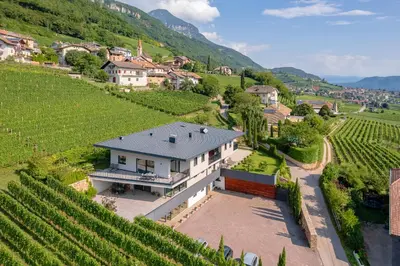 a house in the middle of a vineyard at Tholr - Ferienwohnungen - Tramin in Termeno