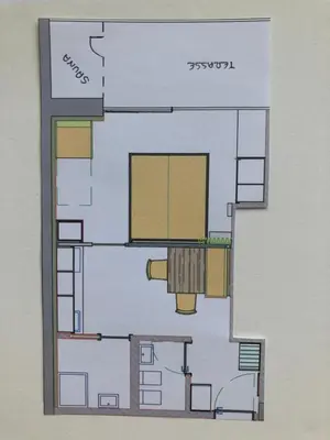a drawing of a floor plan of a house at Berghotel Schlemmer in Bressanone
