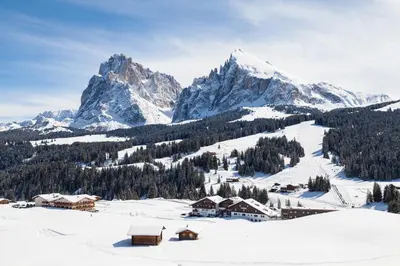 a large swimming pool in a hotel room at Saltria - your Alpine experience in Alpe di Siusi