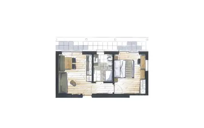 aometric view of a house with wooden walls at Garni Mia Co in Antermoia
