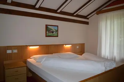 a large white bed in a bedroom with a window at Hotel Stella Alpina in Bellamonte