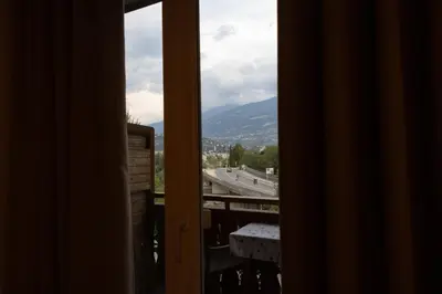 a view of a highway from a window at Hotel Marlingerhof in Marlengo