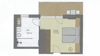 a drawing of a floor plan of a building at Hotel Olympia in Brunico