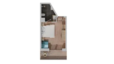 a rendering of a floor plan of a condo at Pension Haus Tirol in Laion