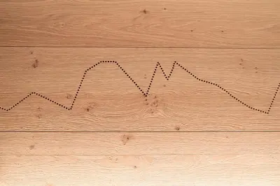 a line plotted on a wooden wall with a graph at Residence Sovara in Santa Cristina in Val Gardena