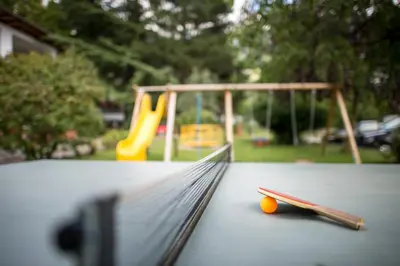 a hammock on a playground with a slide at Hotel Erzherzog Johann in Schenna