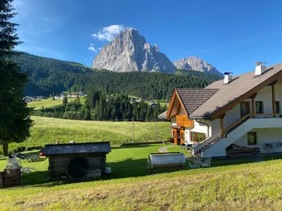 a house with a view of a mountain at Chalet Romy - AP Sasplat in Pramauron