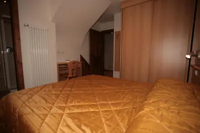 a bedroom with a large bed in a room at Villetta ai Pini Deluxe in Canazei