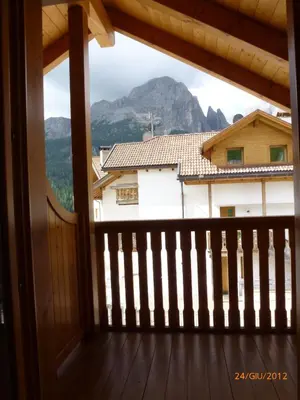 a view from the balcony of a house at Residence Ciasa Dl Mone in Colfosco