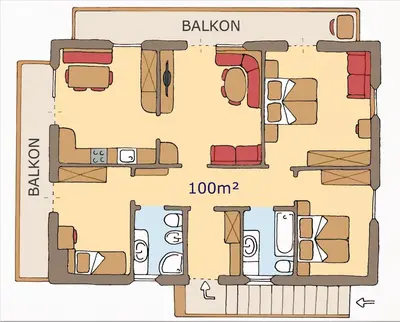 a floor plan of a villa in bahrain at Apartment Larjëi in Ortisei
