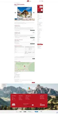 a screenshot of a website for a resort at Ciasa Confolia in Corvara in Badia