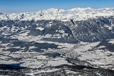 an aerial view of a snowy mountain range at NoveCase Smart Holidays - Gasthof Neunhaeusern in Rasùn di Sotto