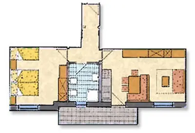 a drawing of a floor plan of a building at Residence Sporting in Brunico