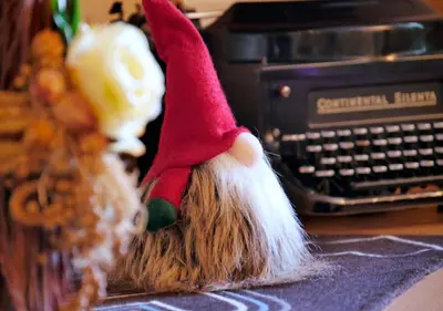 a santa hat sitting on top of a computer keyboard at Garni Lanzinger in Selva di Val Gardena