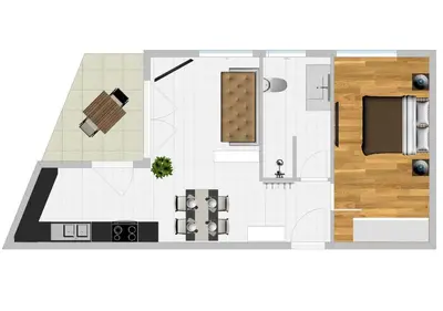 a drawing of a floor plan of a room at Appartment Larcher - Manzoni in Merano
