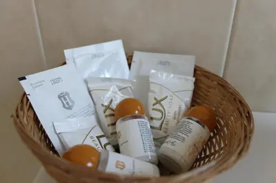 a basket filled withiazepines and other products in it at Albergo Hofer in Bolzano
