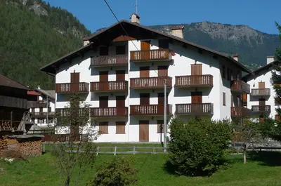 a building with balconies on the side of it at Condominio La Mont 2 in Piaia